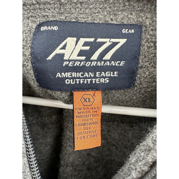 American Eagle Mens Sweater Size XL Gray AE77 Performance Lambswool 1/4 Zip VTG - Picture 4 of 10